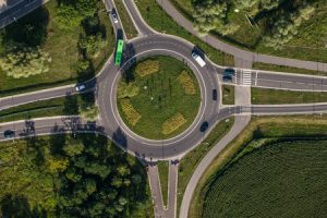 47250020 - aerial view of roundabout in wroclaw city